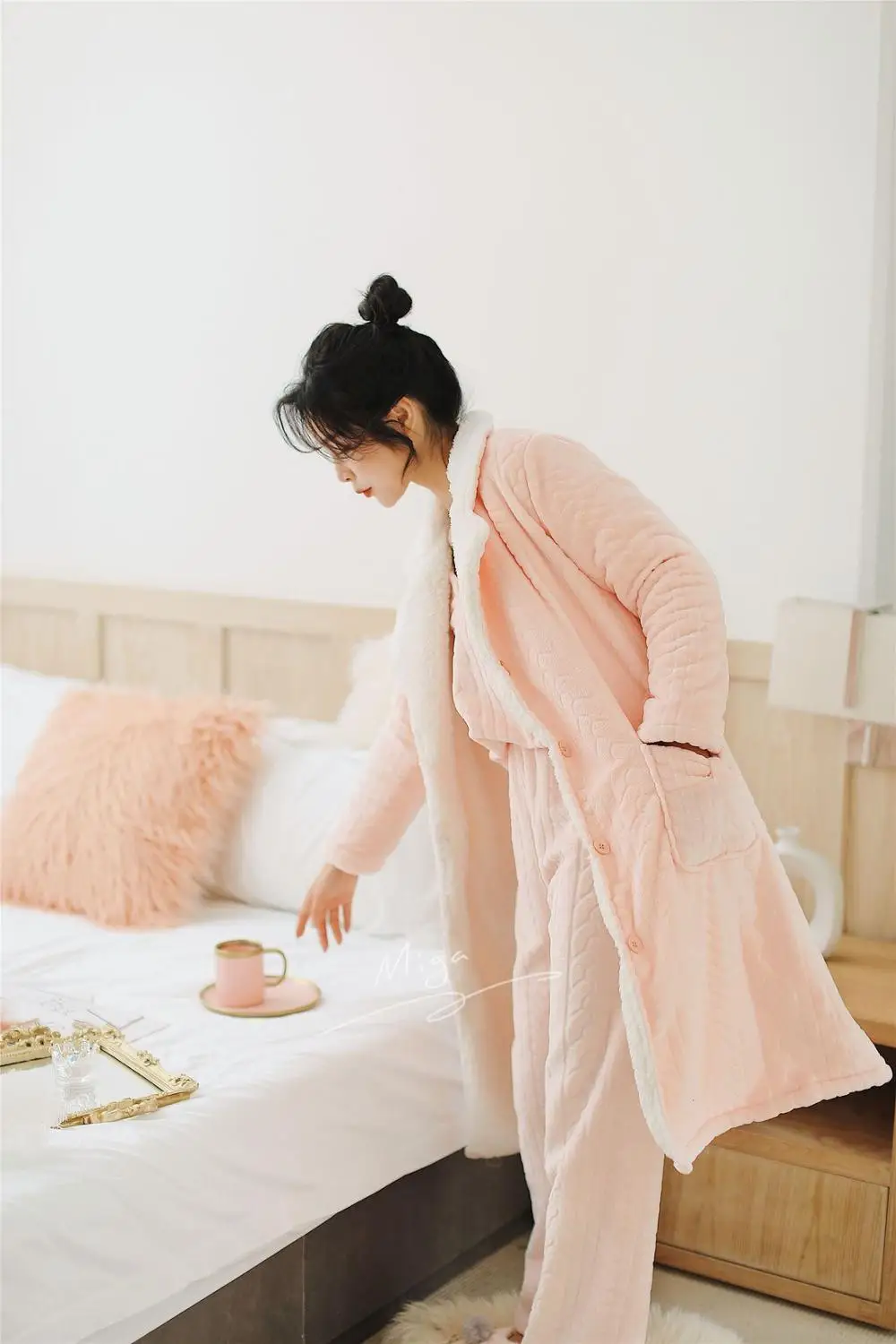 Зимние женские пижамы коралловые флисовые милые дамские Фланелевые домашние