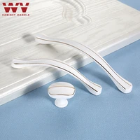 wv painted drawer wardrobe handles european style lvory white cabinet american knob shoe cabinet modern simple single pulls 6032