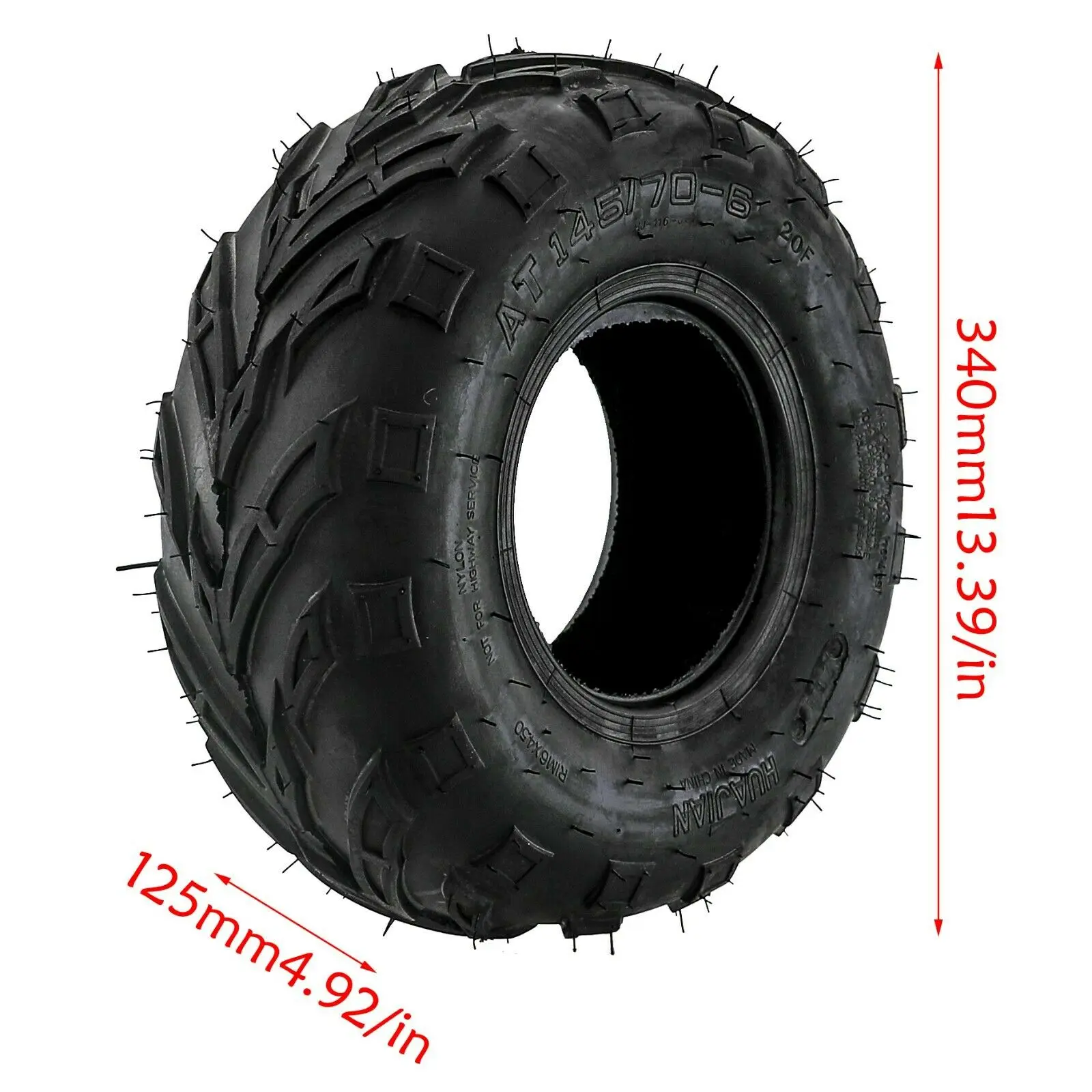 2pcs Flame pattern Tire Tubeless 145/70-6 Knobby Tyre For Suzuki LT50 quad bike 50cc 70cc ATV 6 inch 145x70-6 images - 6