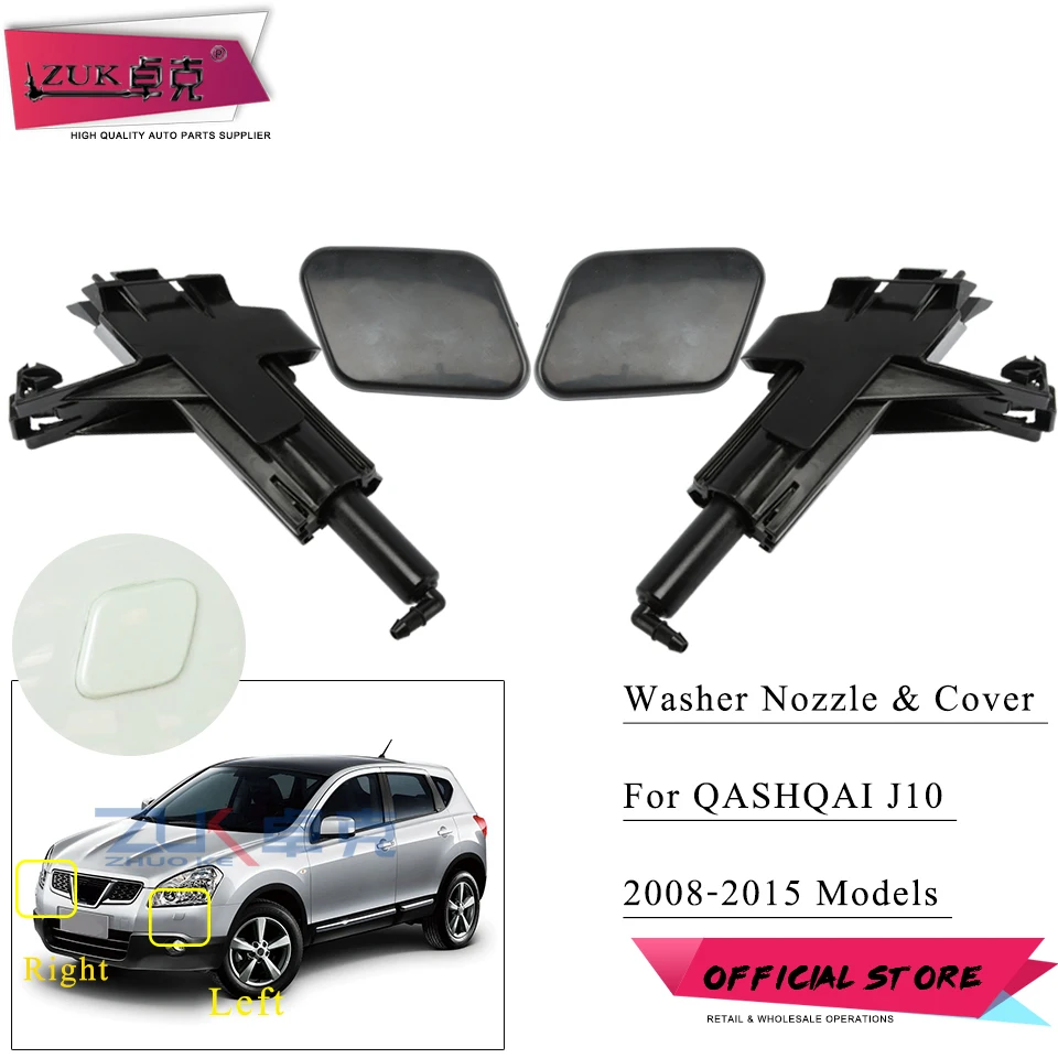 

ZUK For Nissan Qashqai J10 2006-2015 Front Headlight Washer Nozzle / Cover Headlamp Spray Jet Cap Housing