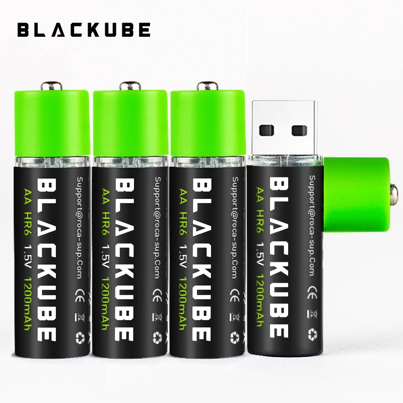 Литиевая аккумуляторная батарея BLACKUBE 1200 мАч 1 5 в 1800 мАч|Перезаряжаемые батареи| |