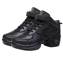 Comfortable Women Fashion Leather Modern Soft Bottom Dance Shoes Jazz Aerobics Athletic Sneakers Spo