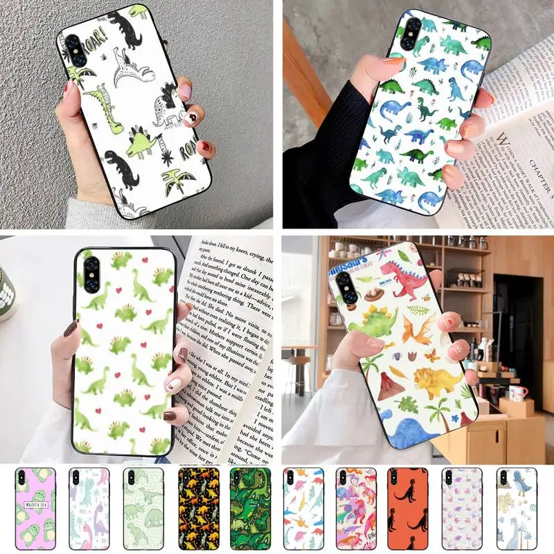 Мягкий чехол для телефона с динозавром на заказ IphoneX XS 11 11Pro 5 5s SE 6 6s Plus 7 8