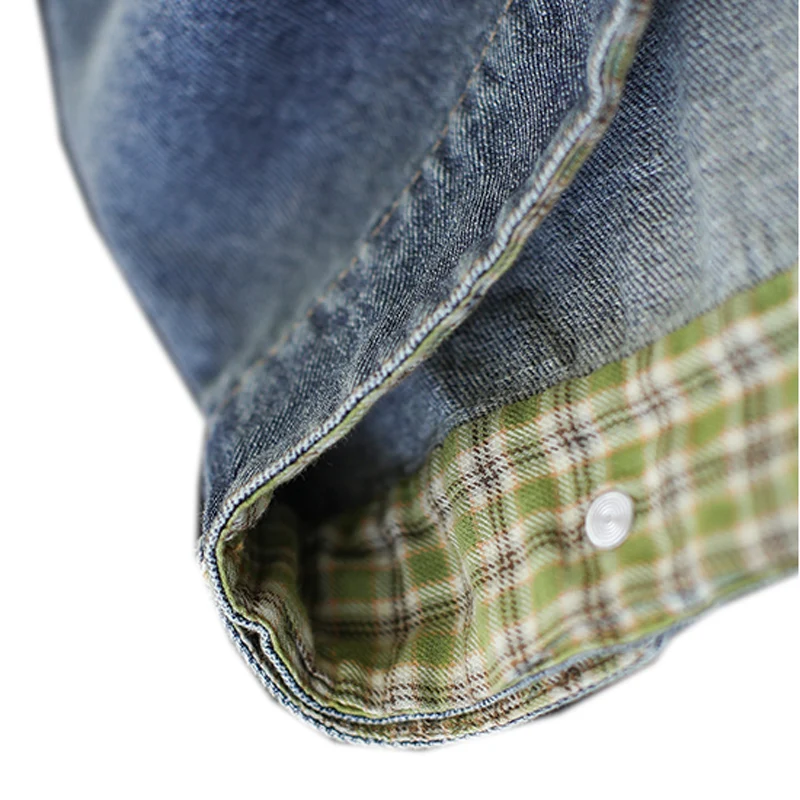 

Women Denim Vest Outwear Sleeveless Jacket Solid New Big Loose Patched Pockets Bleached Casual Retro Vintage A11231403