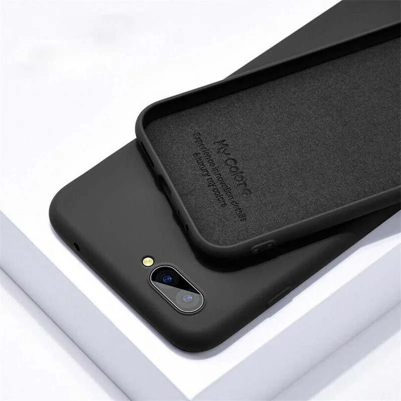 Черный For OPPO R17 R15 R11 Pro A83 F11 Shockproof Liquid Silicone Soft Thin Cover Case For OPPO Reno 10X Zoom F9 Pro A7X A3 A83 Coque - Цвет: Черный