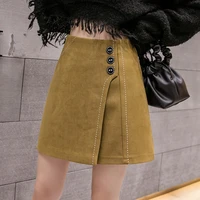 half length skirt 2021 autumn new style thin high waist sweet package hip fashion a line skirt french short skirt female