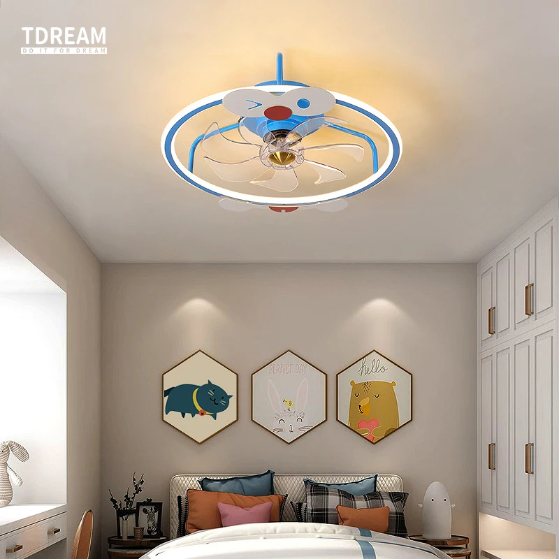 Потолочный вентилятор в скандинавском стиле для детской комнаты лампа ресторана