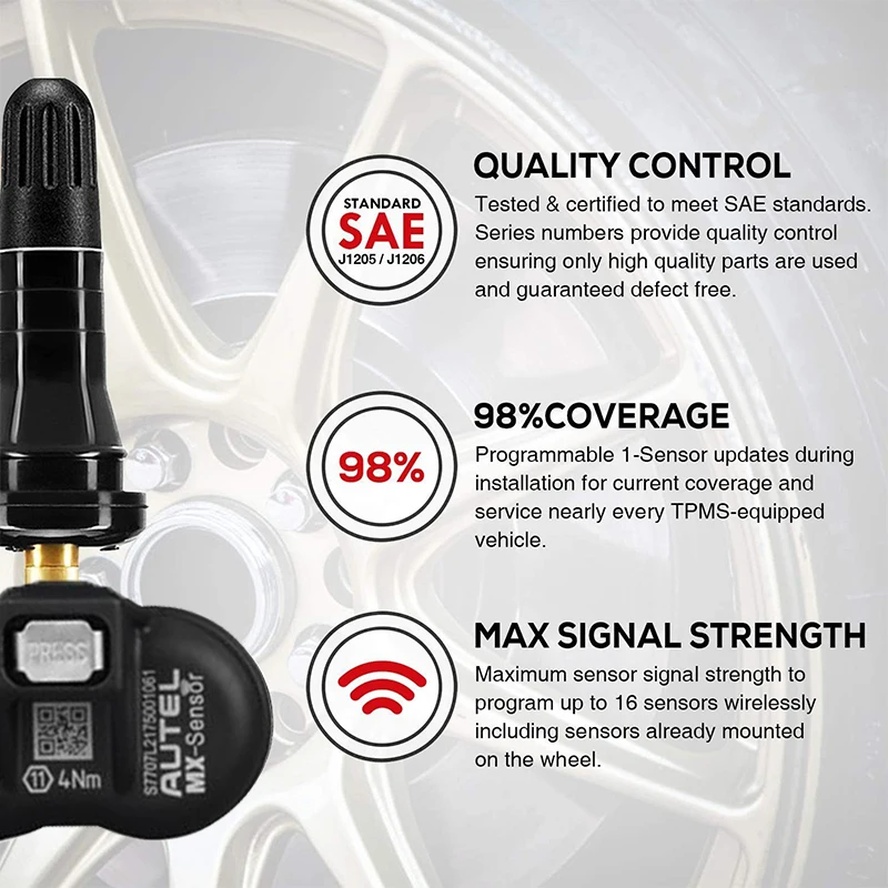 Autel TPMS MX-Sensor 2 в 1 клон-able программируемый 315 МГц 433 датчик s для TS501/TS508/ITS600 инструмент