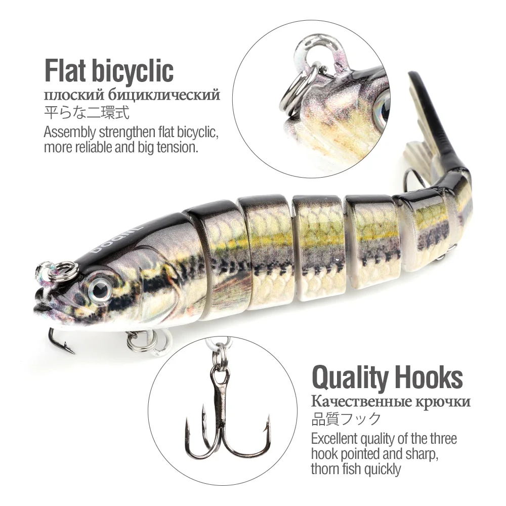 DONQL рыболовная приманка с 8 сегментами 13 см Искусственные воблеры для ловли
