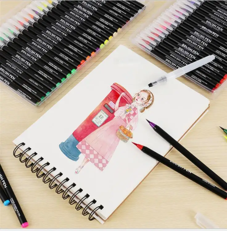 Набор акварельных ручек с мягкой головкой 20 цветов 24 цвета 48 набор маркеров