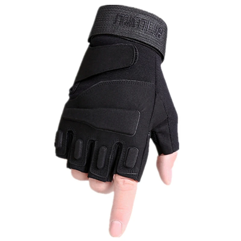 Перчатки мужские тактические Военные боевые митенки с открытыми пальцами