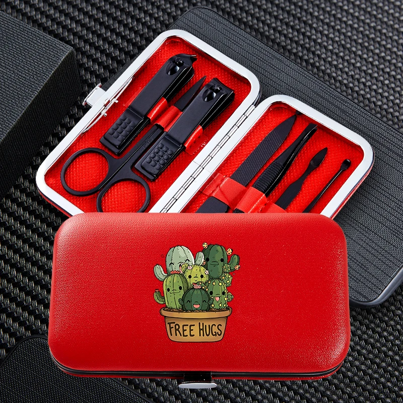 7pcs Portable Manicure Nail Clipper Sets Avocado Cactus Travel Stainless Steel Trimmer Clippers Cutter Scissors Accessories Tool | Красота и