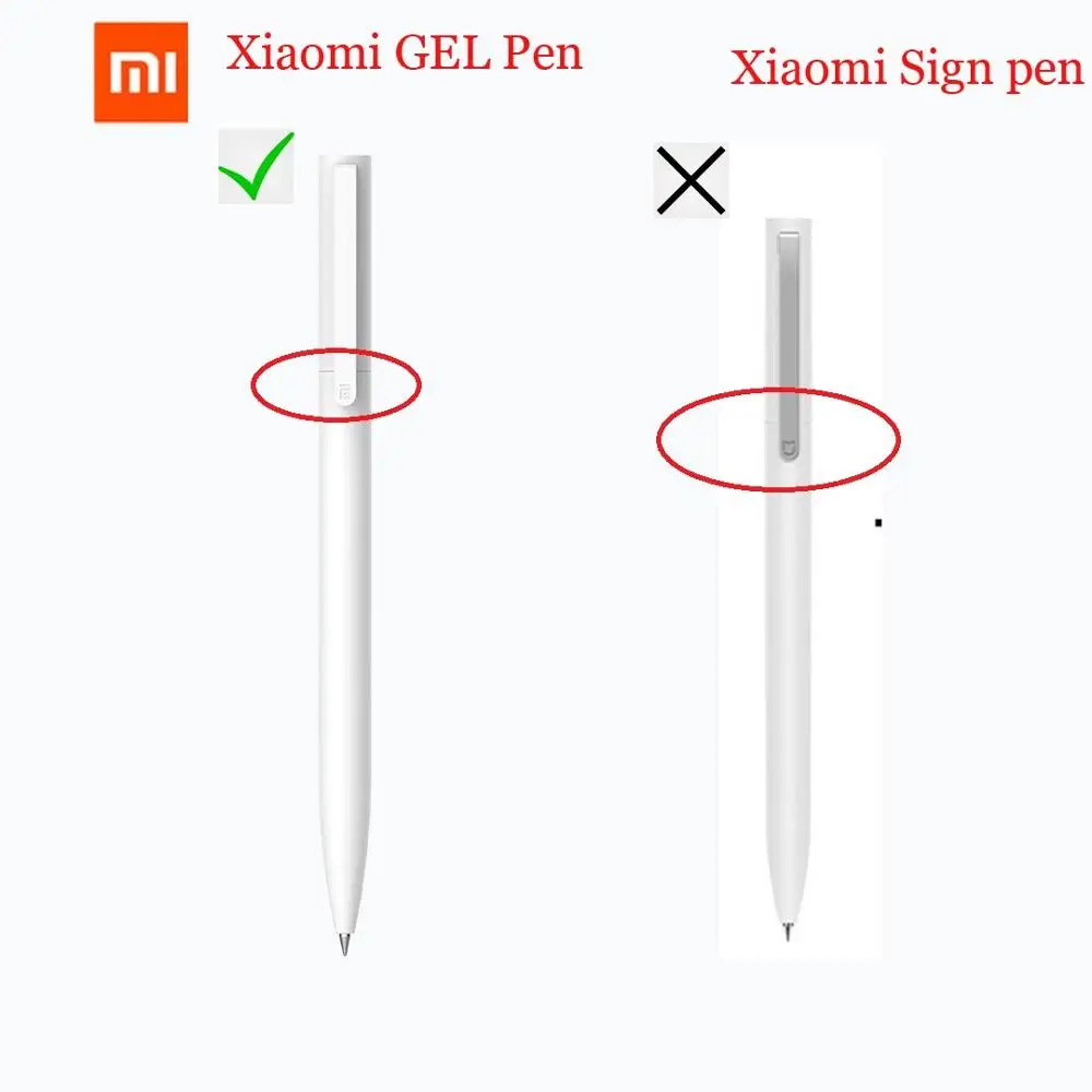 Original Xiaomi Gel Pen 0.5MM Black Ink With Blue Red Refills Bullet Pen PREMEC Smooth Switzerland Refill MiKuni Japan images - 6