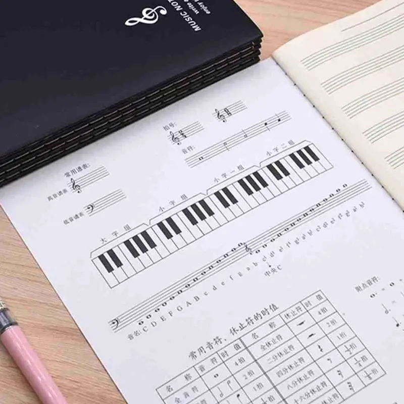 

1Pcs Music Score Practice Notebook Violin Piano Guitar 18 Pages Stave Book Student Music Exercise Book