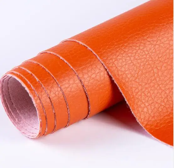 12 Orange 50*138 см Синтетическая кожа личи искусственная кожа ткань искусственная кожа ткани DIY сумка Диванный домашний декор швейный материал Однотонная искусственная искусственная кожа Ткань для шитья DIY Сумка Обувь - Цвет: 12 Orange