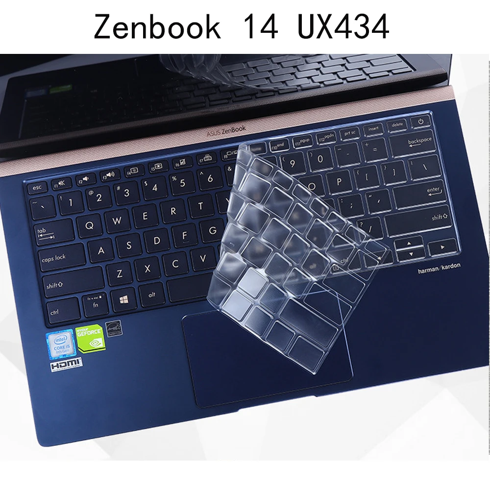 Силиконовый чехол для клавиатуры Противопыльный ASUS zenbook UX434 UX434FL UX431 UX431FN/FA UX392 UX392FN