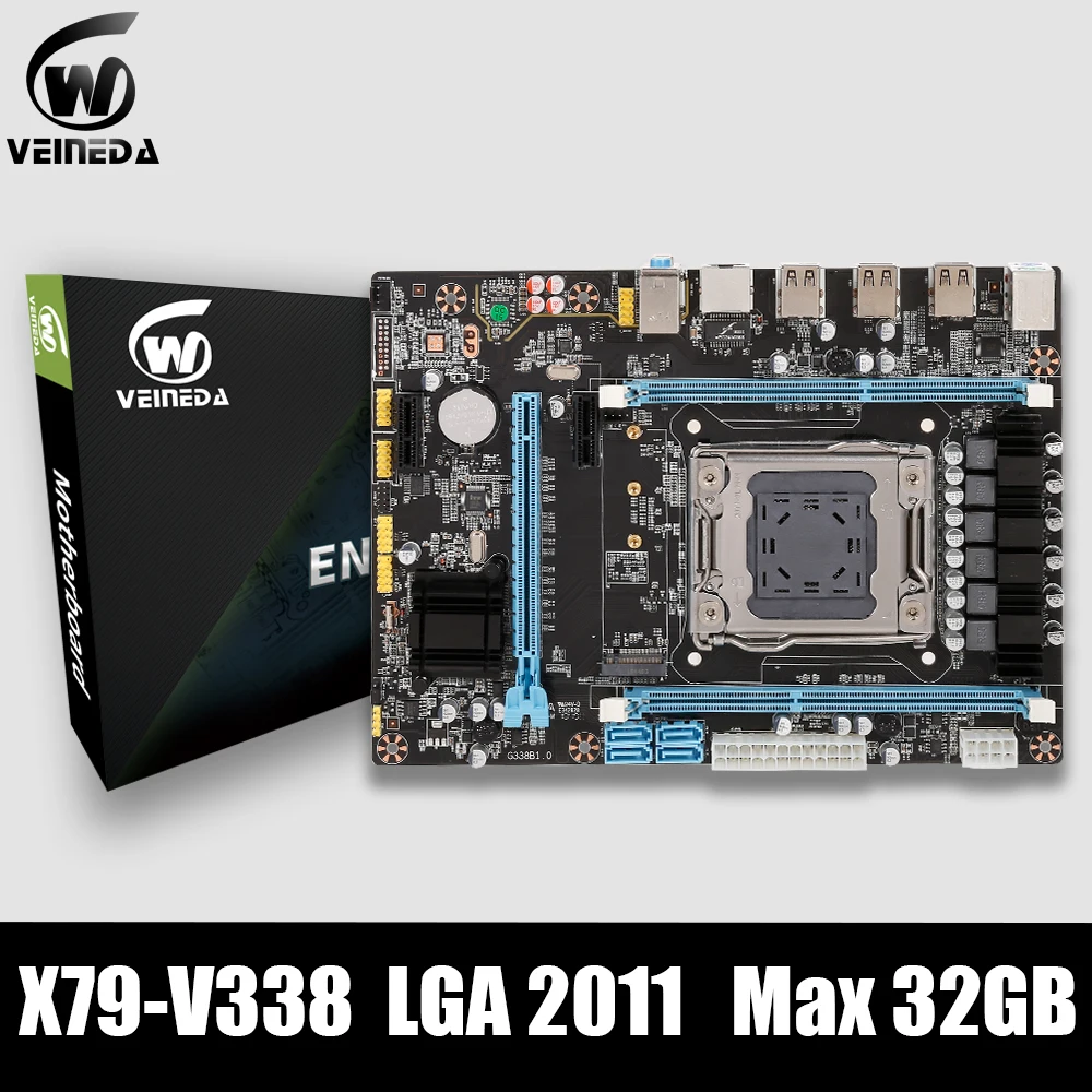 Материнская плата VEINEAD X79 V338 LGA2011 ddr3 ATX USB2.0 SATA2.0 PCI E Gaming xeon2011 материнская с