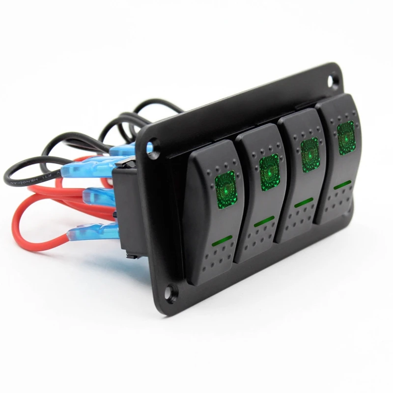 12 V 24 4 Gang green кулисный переключатель Панель автомат защити цепи лодка морской
