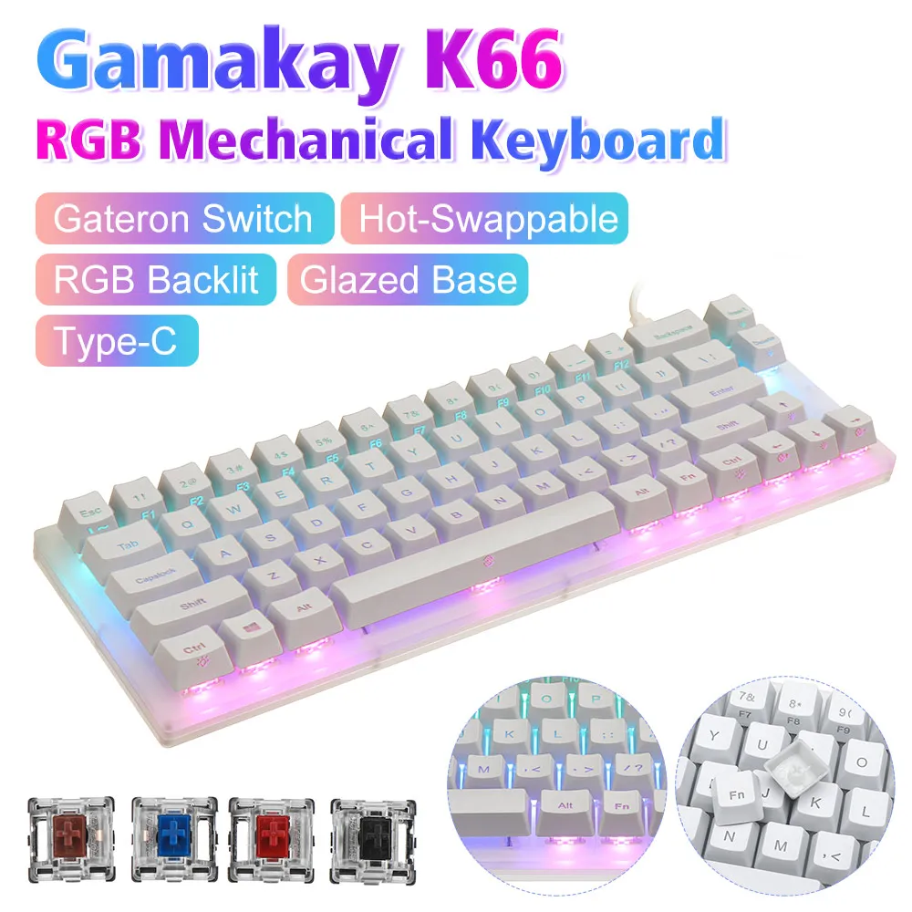 

Клавиатура игровая Механическая Проводная с RGB-подсветкой, Gateron Switch