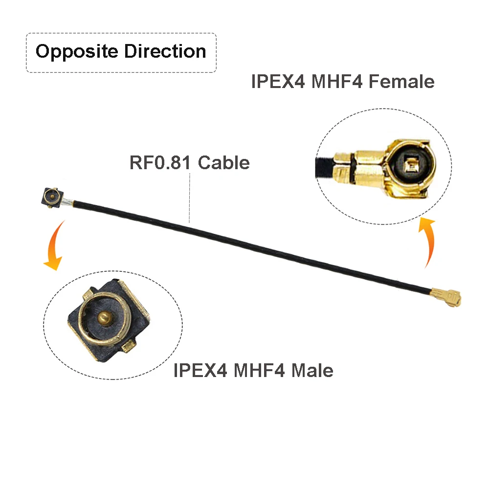 Коаксиальный кабель RF0.81 U.fl IPEX1 (штекер)/IPEX4 MHF4 (гнездо) 5 шт. | Строительство и ремонт