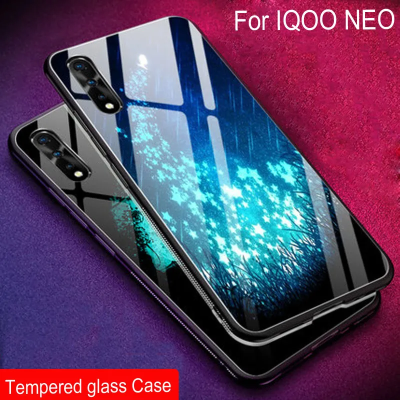 

Закаленное стекло крышка для vivo IQOO neo силиконовая Мягкая задняя крышка для vivo IQOO neo звездный узор телефонные чехлы оболочка vivo iqoo neo