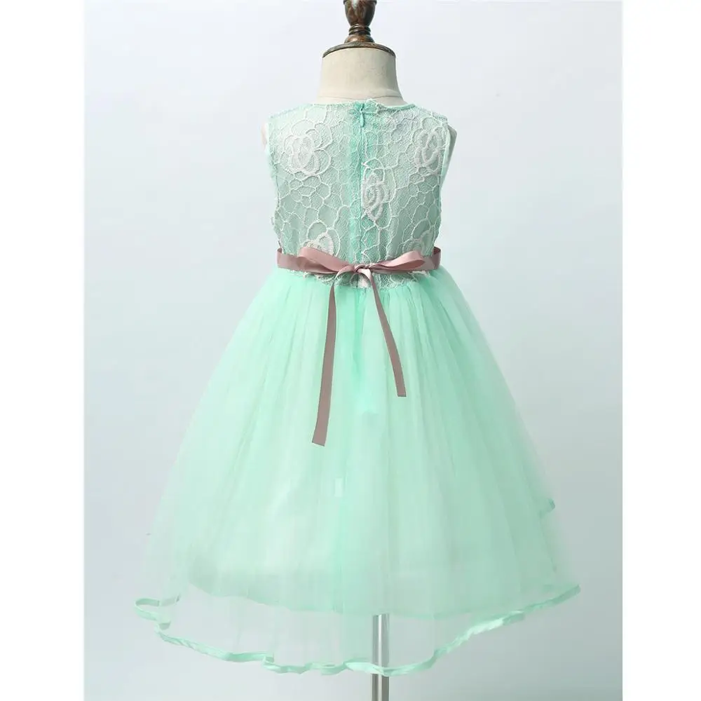 Кружевное платье без рукавов для девочек Цветочное детское Пышное Платье