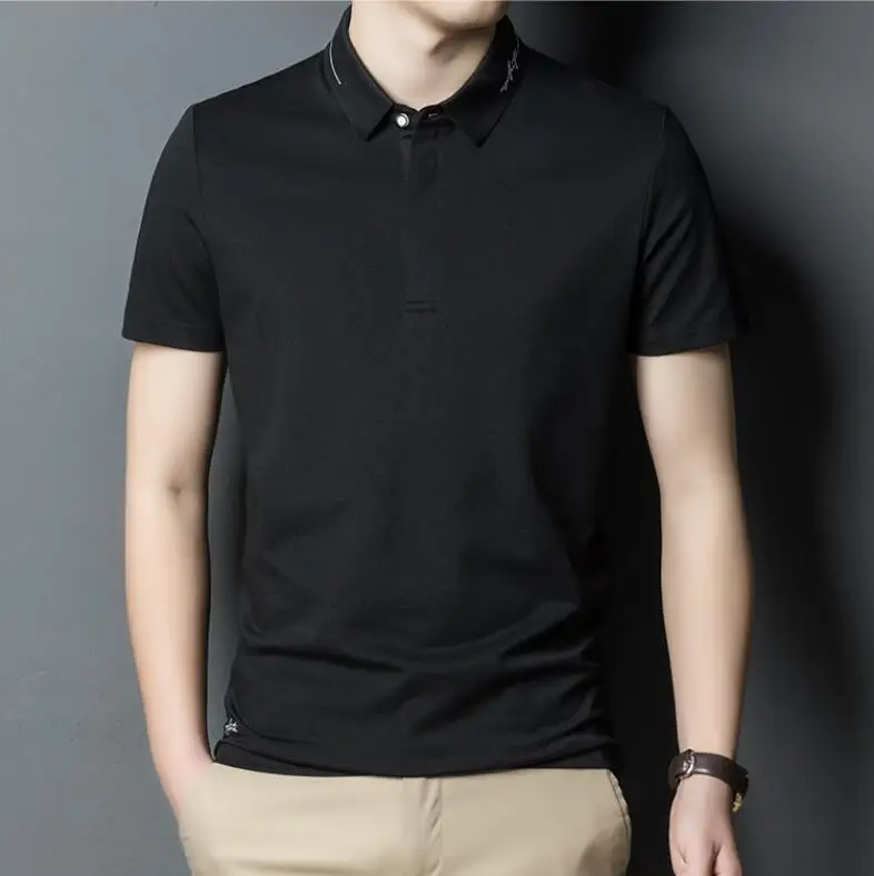 

2021 new summer casual polo shirt men cotton short sleeve slim fit for men