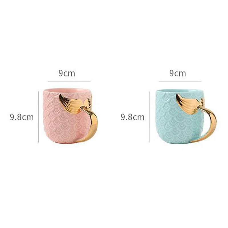 400 мл креативная кружка для кофе с русалочкой керамика высокого качества