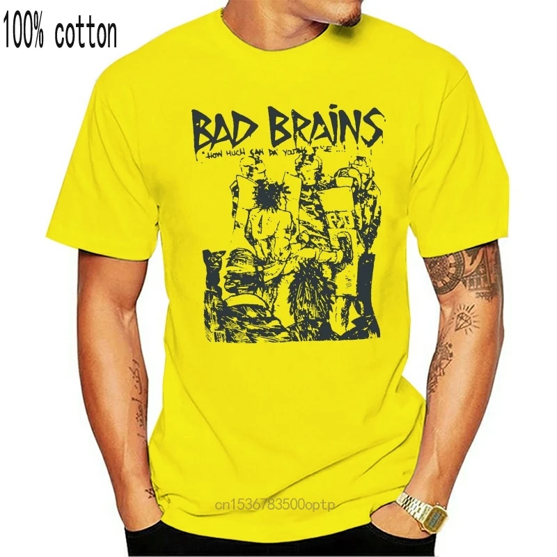 

New Bad Brains T Shirt Punk Rock Fugazi Minor Threat Fishbone Band Graphic Tee Men Short Sleeve Cheap Sale Cotton T Shirt