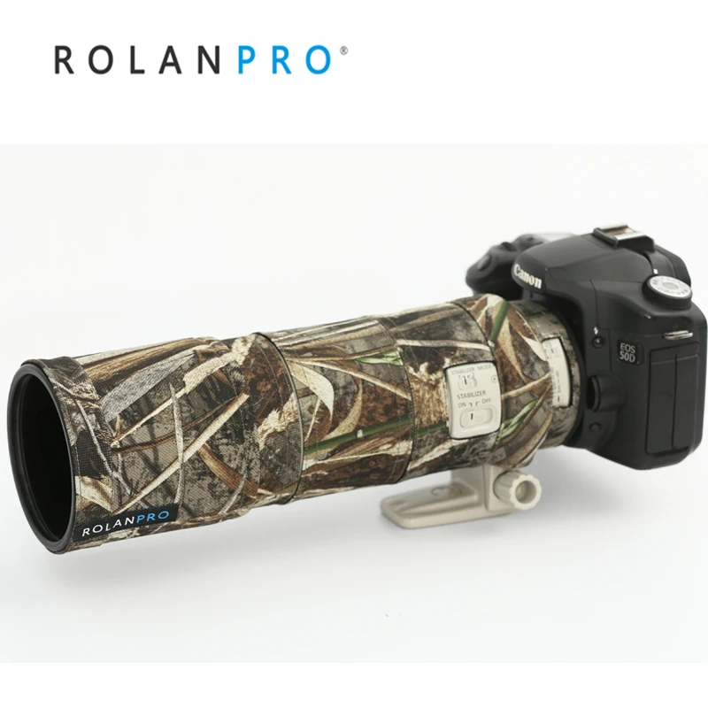 Камуфляжный водонепроницаемый чехол ROLANPRO для объектива Canon EF 300 мм F/4 L IS USM|lens