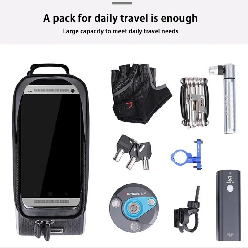 

Bicycle Mobile Phone Bag Bike Handlebar Bag Mountain Bike Waterproof Touch Screen Bicycle Front Shelf Bag Practical Riding Bags