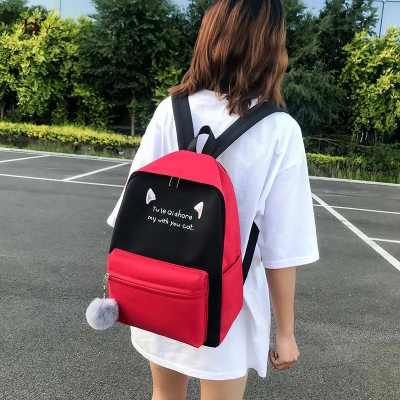 Холщовый комплект из рюкзака и сумки 4 шт./компл. летняя Наплечная Сумка с принтом