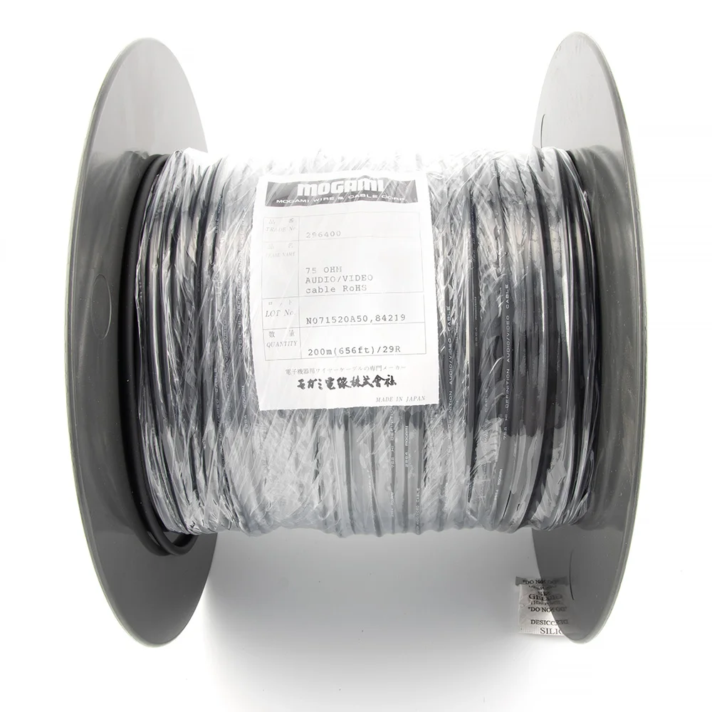 Оригинальный подлинный японский коаксиальный аудиокабель Mogami 2964 75 Ом супермягкий ультратонкий на розничном проводе.