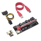 PCI-E Pcie Riser 009 Экспресс 1X 4x 8x 16x расширитель PCI E USB Riser 009S GPU двойная 6-контактная карта адаптера SATA 15pin для майнера BTC