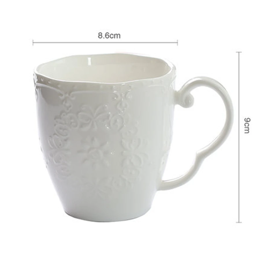 Тиснением белый креативный Кофе чашку воды Fincan дома Copo Термокружка стакан