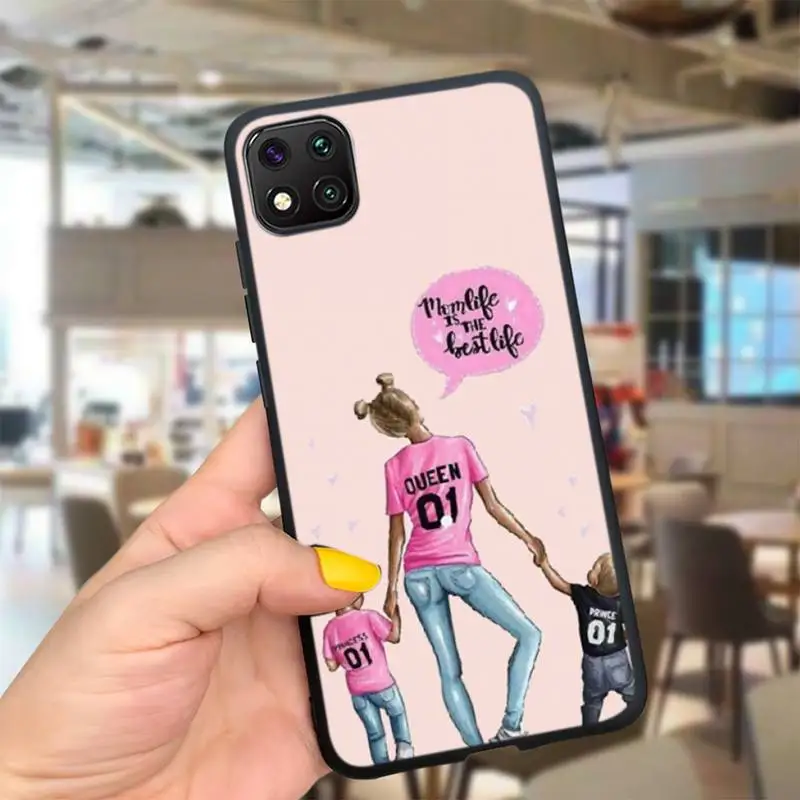 

ZFGHSHYQ Mom Super Baby Queen Phone Case For Redmi 5plus 5 6 7 8 7A 8A 9 Note 2 4 5 6 7 Note 8 9pro 8t