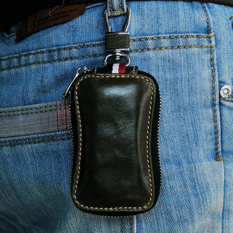 Брелок для ключей из высококачественной воловьей натуральной кожи цепочка