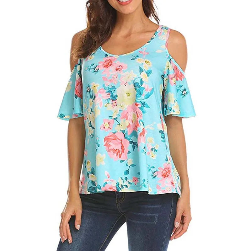 

Samdolly Female T-shirt Summer Floral Printed Women Clothes Top mujer Ladies Top Casual Women's t Shirt 2021