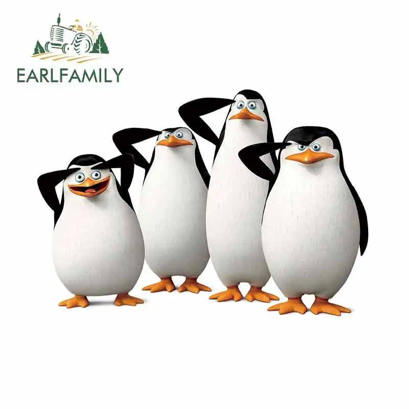 

EARLFAMILY 13 см x 8,9 см для пингвинов, мотоциклетные автомобильные наклейки, устойчивые к царапинам, наклейка с прикусом, искусственная фотографи...