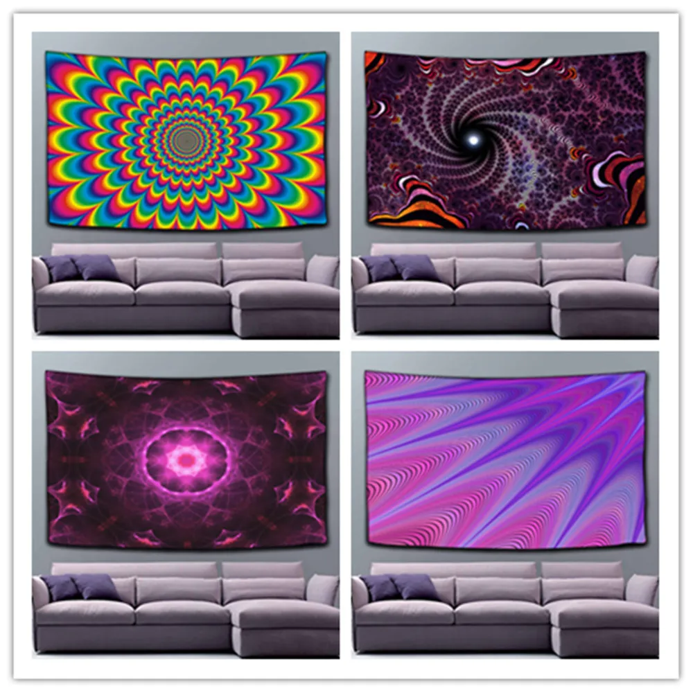 

Psychedelic Wall Hanging Tapestry Yoga Beach Throw Carpet Hippie Home Decor Wall Tapestry Dropship