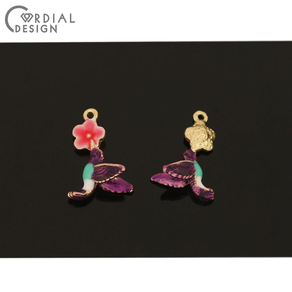 

Cordial Design 50Pcs 15*23MM Jewelry Accessories/Hand Made/Pendant/Bird Shape/Paint Effect/Earring Findings/DIY Making/Charms
