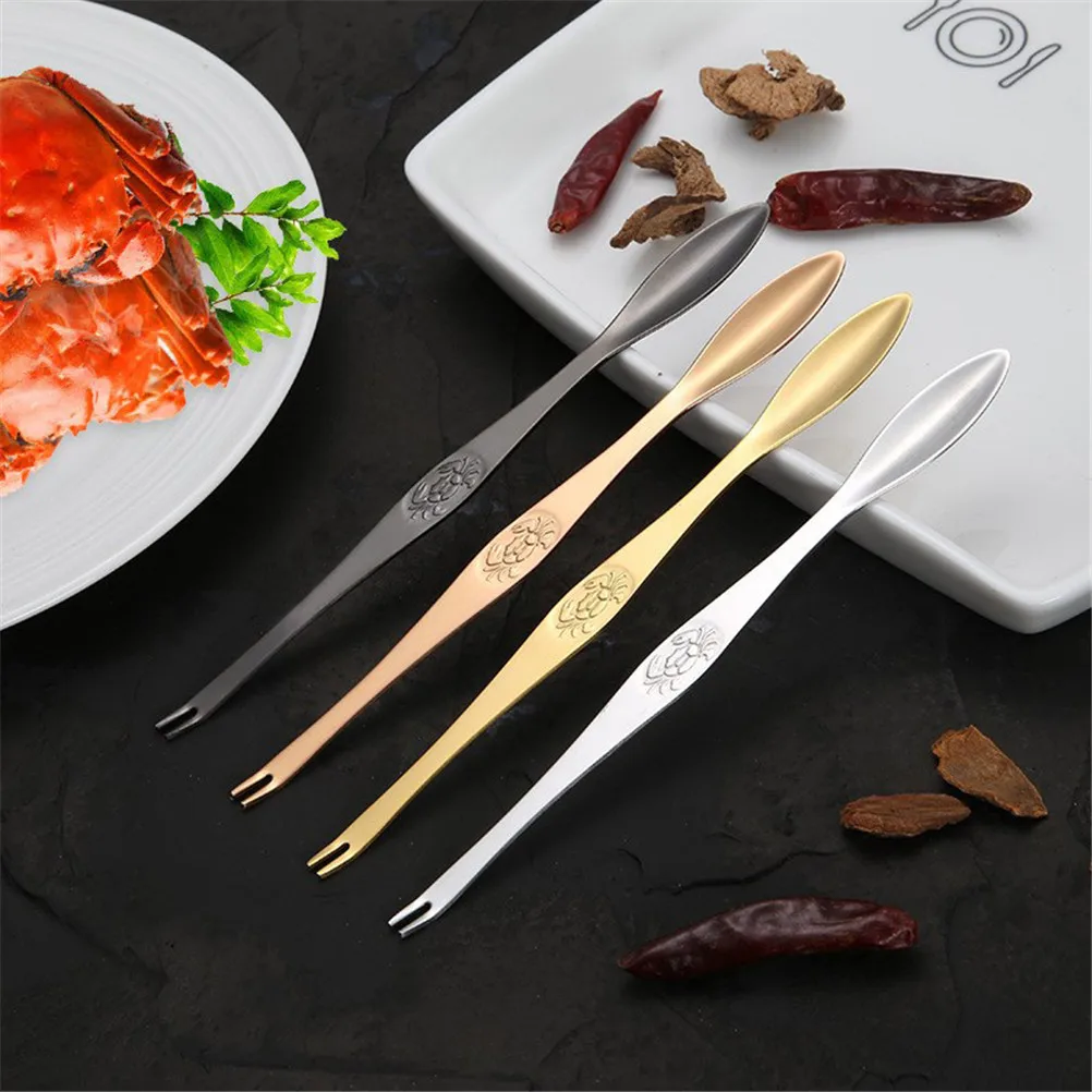 

1PC Stainless Steel Handy Helper Nutcracker Needle Fruit Fork Practical Seafood Crab Lobster Fork Picks