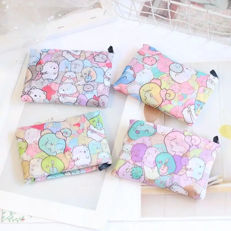 

Мультяшная Милая Складная увеличенная Экологически чистая сумка sumikko gurashi, Портативная сумка через плечо, сумка для покупок в супермаркете