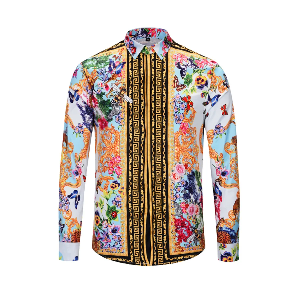 2020 Мужская гавайская рубашка Camisa Hombre Готическая Masculina Homme роскошная причудливая