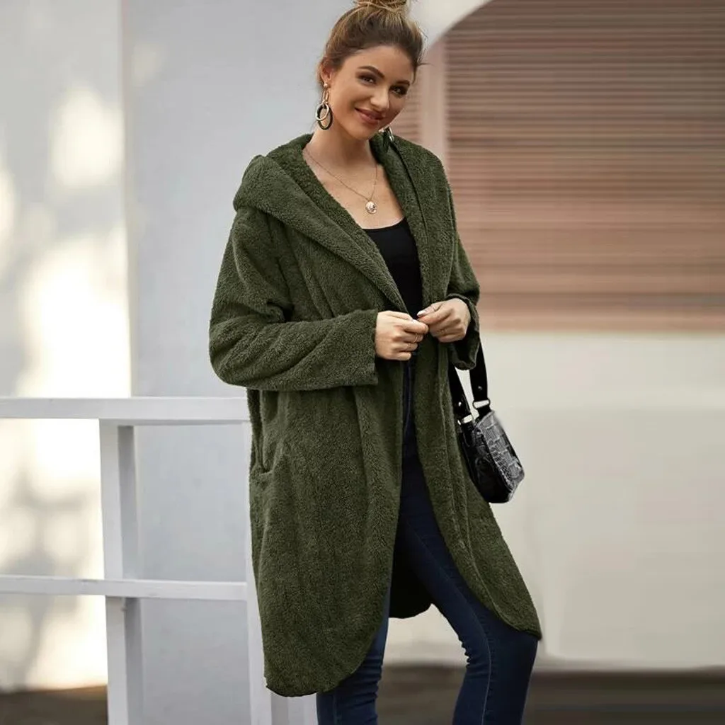 

2020 Autumn Winter Faux Fur Coat Women Warm Teddy Bear Coat Ladies Fur Jacket Female Teddy Outwear Plush Overcoat Long Coat#g30