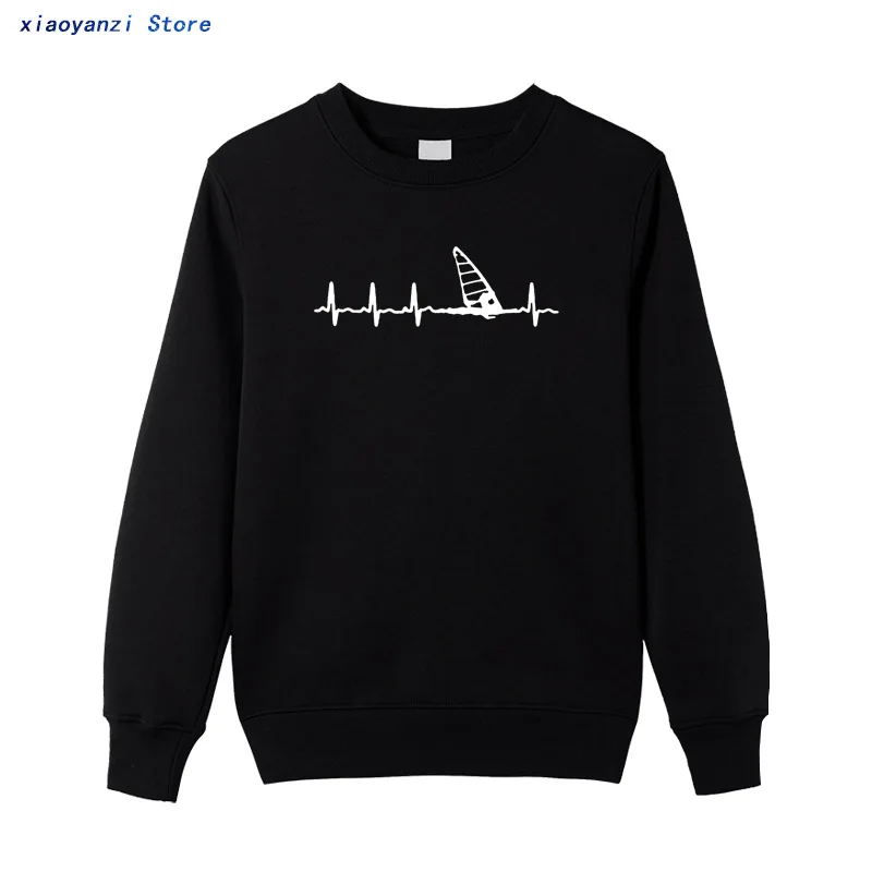 

men sweatshirts Fashion 2020 New Men Cotton pullovers Windsurfing Heartbeat Stylisches printed hoodies