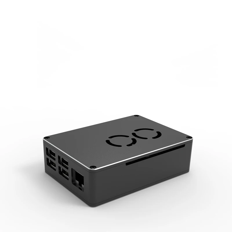 Корпус для Raspberry Pi 4 Model B с двумя вентиляторами чехол из алюминиевого сплава ЧПУ