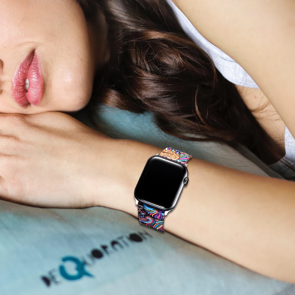 Фото Ремешок кожаный для Apple Watch Band 40 мм 44 мм 42 мм 38 мм, браслет для iWatch SE 6 5 4 3 2 1, Высококачественный Браслет №3