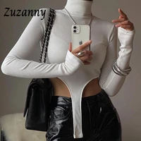 zuzanny o neck rib sexy bodysuit women long sleeve skinny rompers 2021 casual body tops white bodycon sexy womens jumpsuit