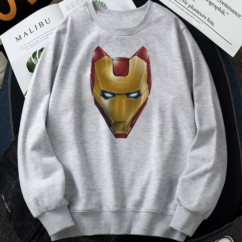

Marvel Iron Man Cartoon Men's Hoodies Superhero Funny Print Sweatshirts Casual Disney Cotton Hoodie Fashion Loose Streetwear Men